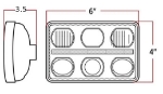Picture of 4" x 6" Premium LED Projector Headlight, model H25LED