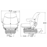 Picture of Sears Mid Back Seat, Gray Fabric w/ Air Suspension, Fore/Aft & Lateral Isolators