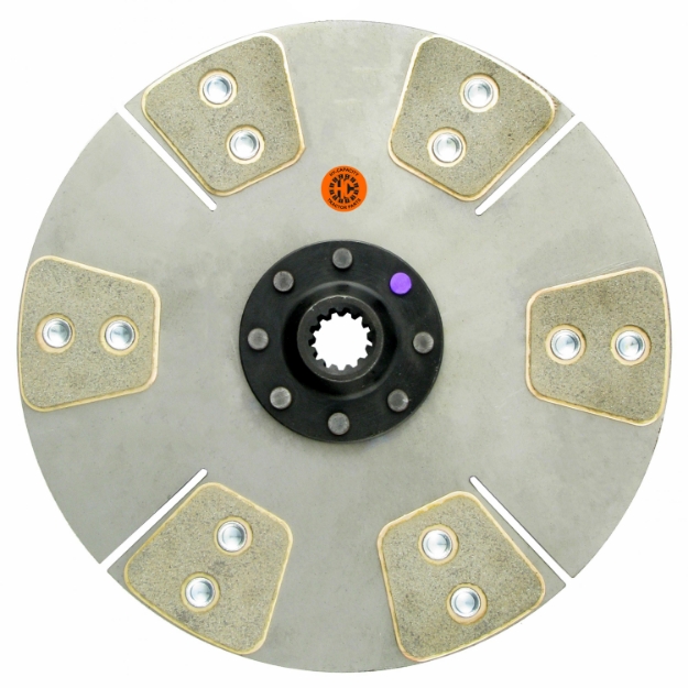 Picture of 10-3/8" Transmission Disc, 6 Pad, w/ 15/16" 13 Spline Hub - New