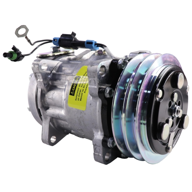 Picture of Genuine Sanden SD7H15 Compressor, w/ 2 Groove Clutch - New