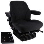 Picture of Sears Mid Back Seat for Case IH 5100 & 5200 Series Maxxum, Asphalt Gray Fabric w/ Air Suspension & Swivel