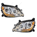 Picture of Chrome 10 LED Headlights for Peterbilt 587 (2010-2016) & 579 (2012-2021)