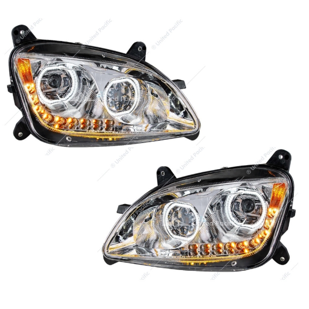 Picture of Chrome 10 LED Headlights for Peterbilt 587 (2010-2016) & 579 (2012-2021)