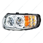 Picture of High Power 10 LED Chrome Headlights with 6 LED Turn & 100 LED Halo for 2008-2023 Peterbilt 389