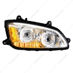 Picture of Chrome LED Headlights with LED Turn Signal & LED Position Light Bar for 2008-2017 Kenworth T660