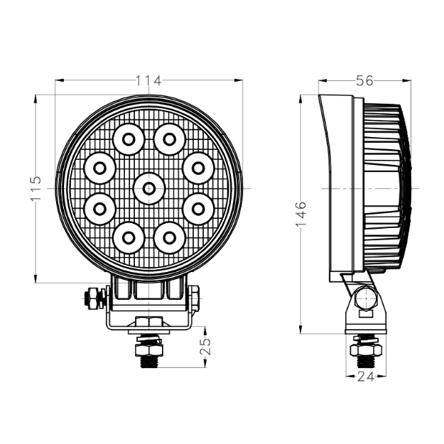 Larsen Lights, LED lights for your equipment !. LED-27 Round