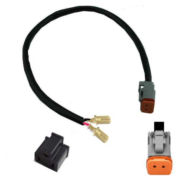 Picture of 2 x H4 male to DT female (connect a 3 wire harness to a 2 wire light)